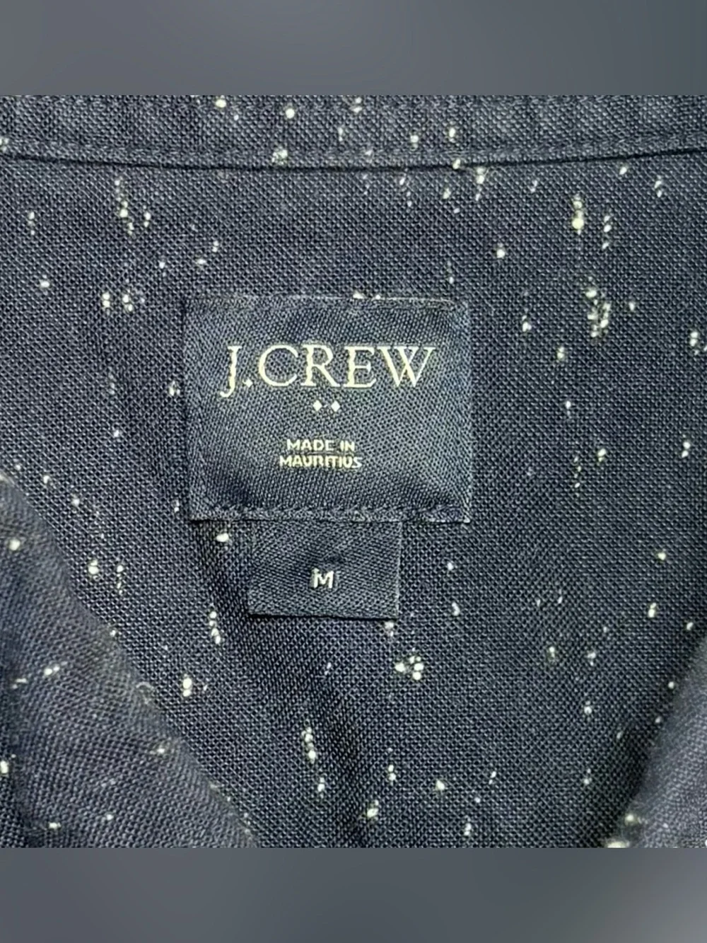 J. Crew Men’s Navy Speckled Button-Down Shirt with Chest Pocket